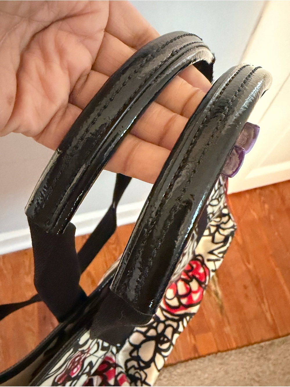 Rare Coach Glam Floral Tote Bag Black/White/Pink 💕🌺 - Picture 8 of 17